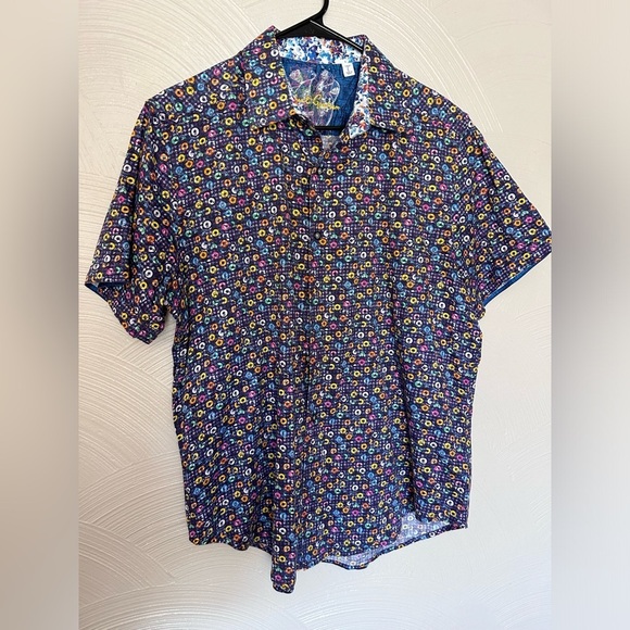 Robert Graham Classic Fit Shirt Men’s L  Spin Me Round Short Sleeve Button Up - Picture 1 of 6